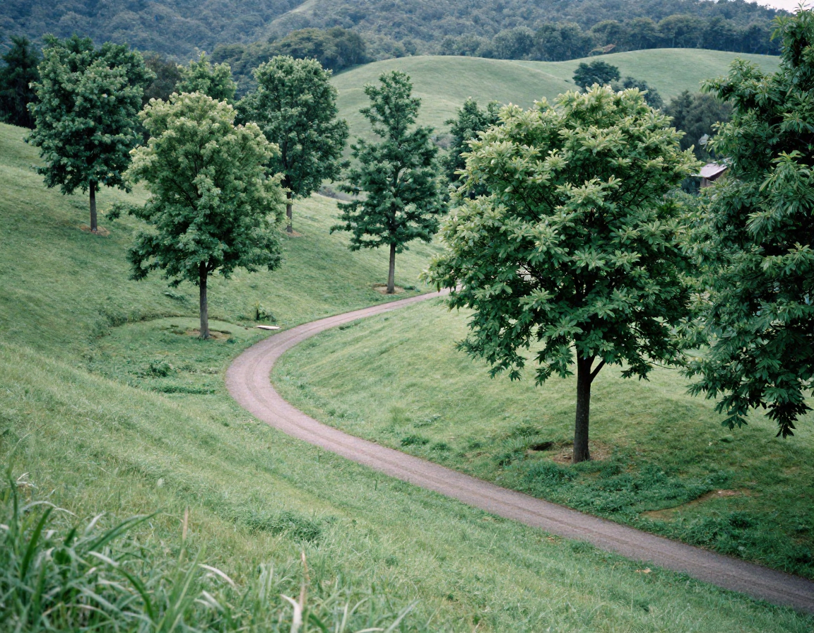 Beautiful maintained landscape with healthy trees